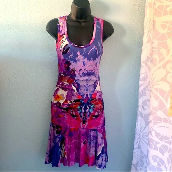 Artelier Nicole Miller Jersey Watercolor Dress Size P - Picture 2 of 13